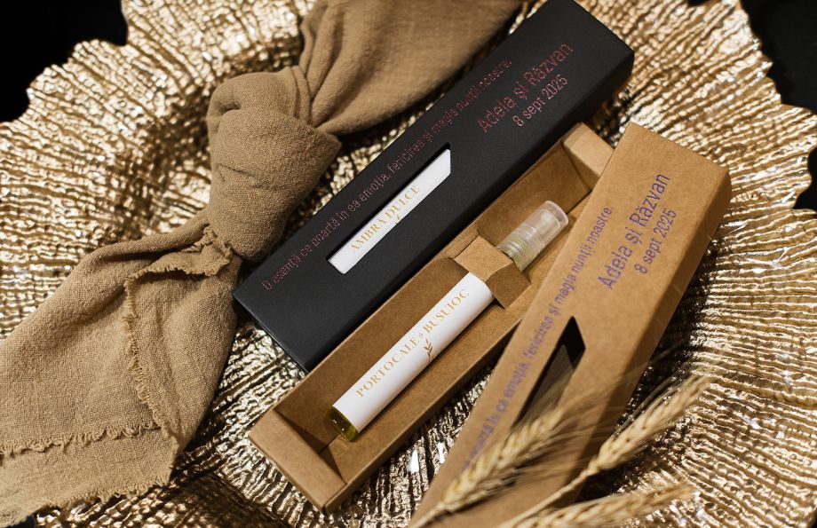 Mărturii de nuntă personalizate din parfumul ales