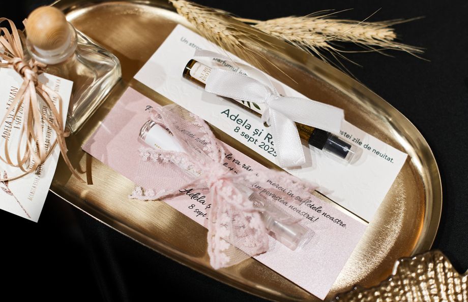 Mărturii de nuntă personalizate din parfumul ales